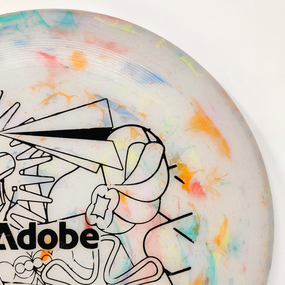 Wham-O Reflyer Frisbee 10.75" 170g w Adobe Logo Art Multicolor Tie Dye Recycled - Picture 7 of 16